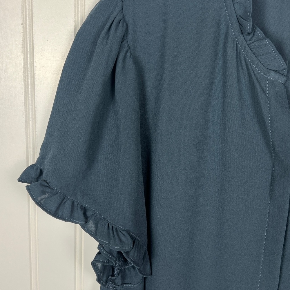 Tahari Deep Slate Blue Top - Small - Picture 12 of 13